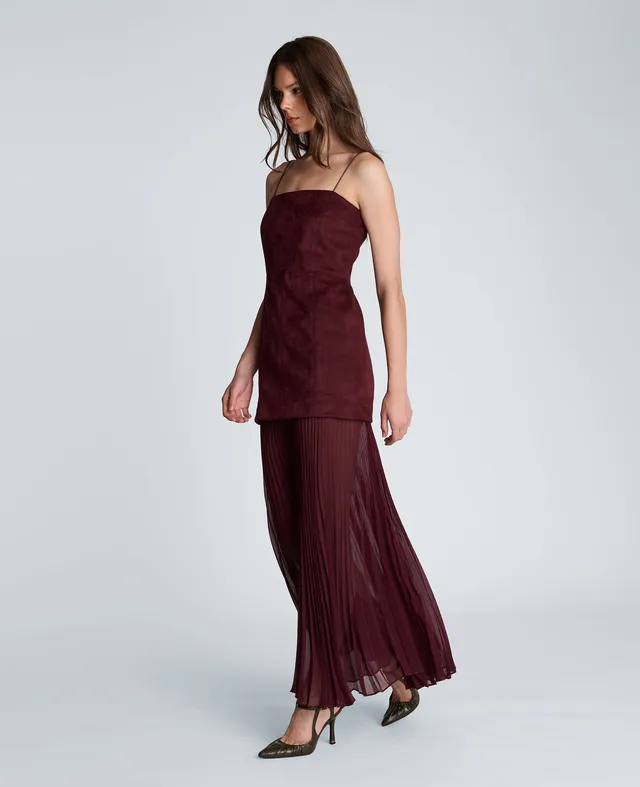 Kenneth Cole Reaction Clothing Combo Pleated Midi Dress abito midi rosso