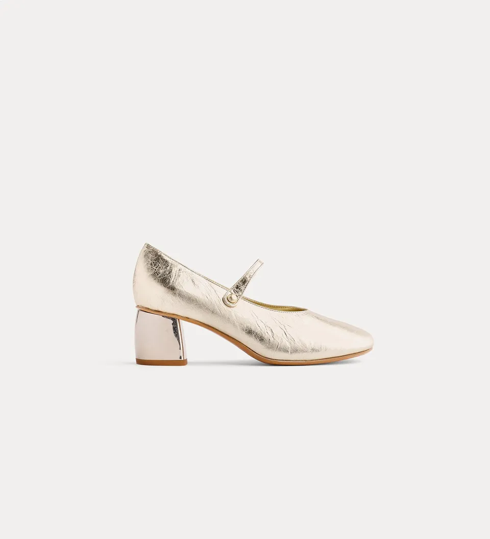 Forte scarpe ballerine in velluto con cinturini platino