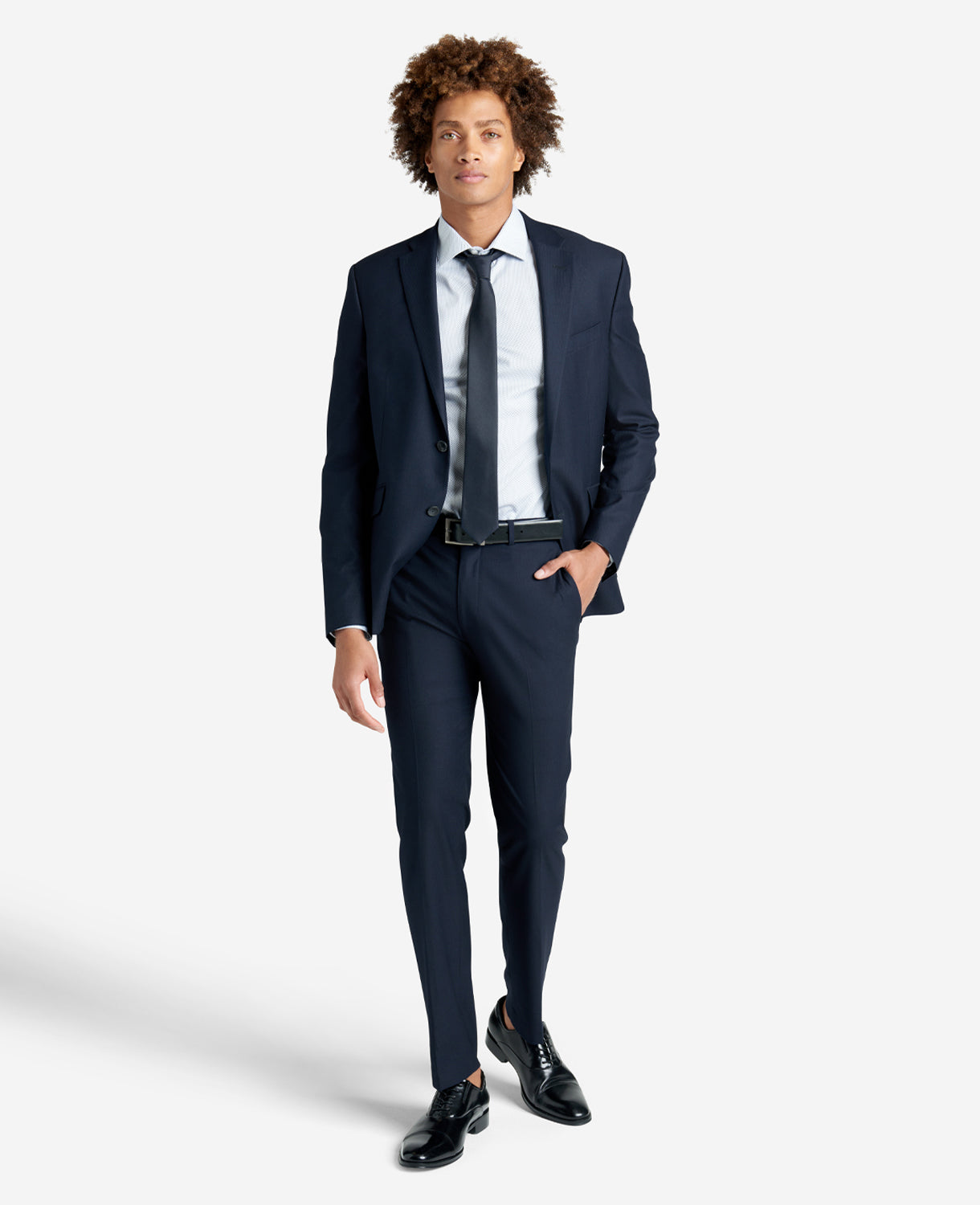 Kenneth Cole Reaction Clothing Slim-Fit Button-Down Stretch Dress Shirt with TEK FIT camicia azzurra