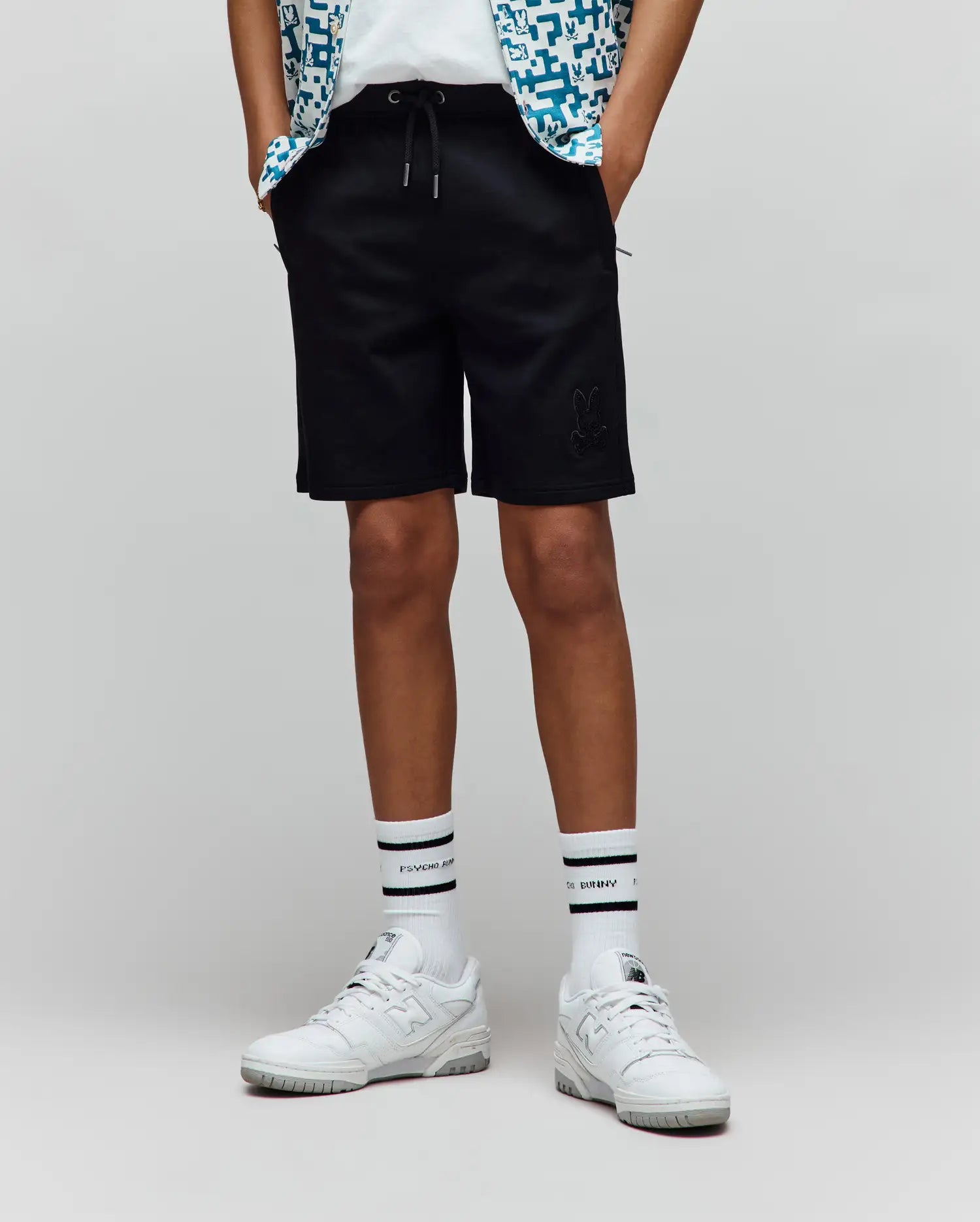 Psycho Bunny Kids Bottoms Barry Modal Short pantaloncini neri bambino