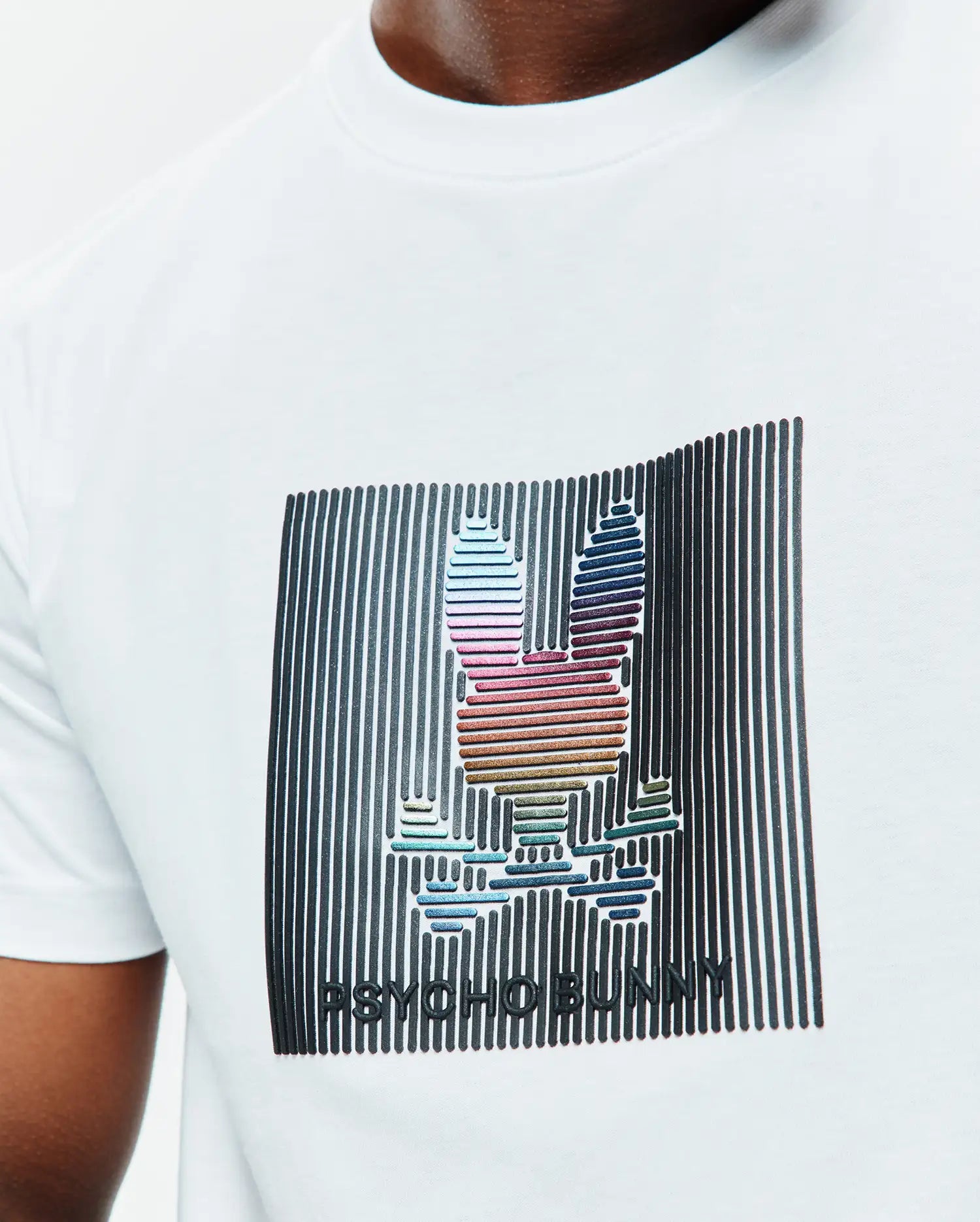 Psycho Bunny Men's Tees Langston Graphic Tee MT0200321 t-shirt bianca