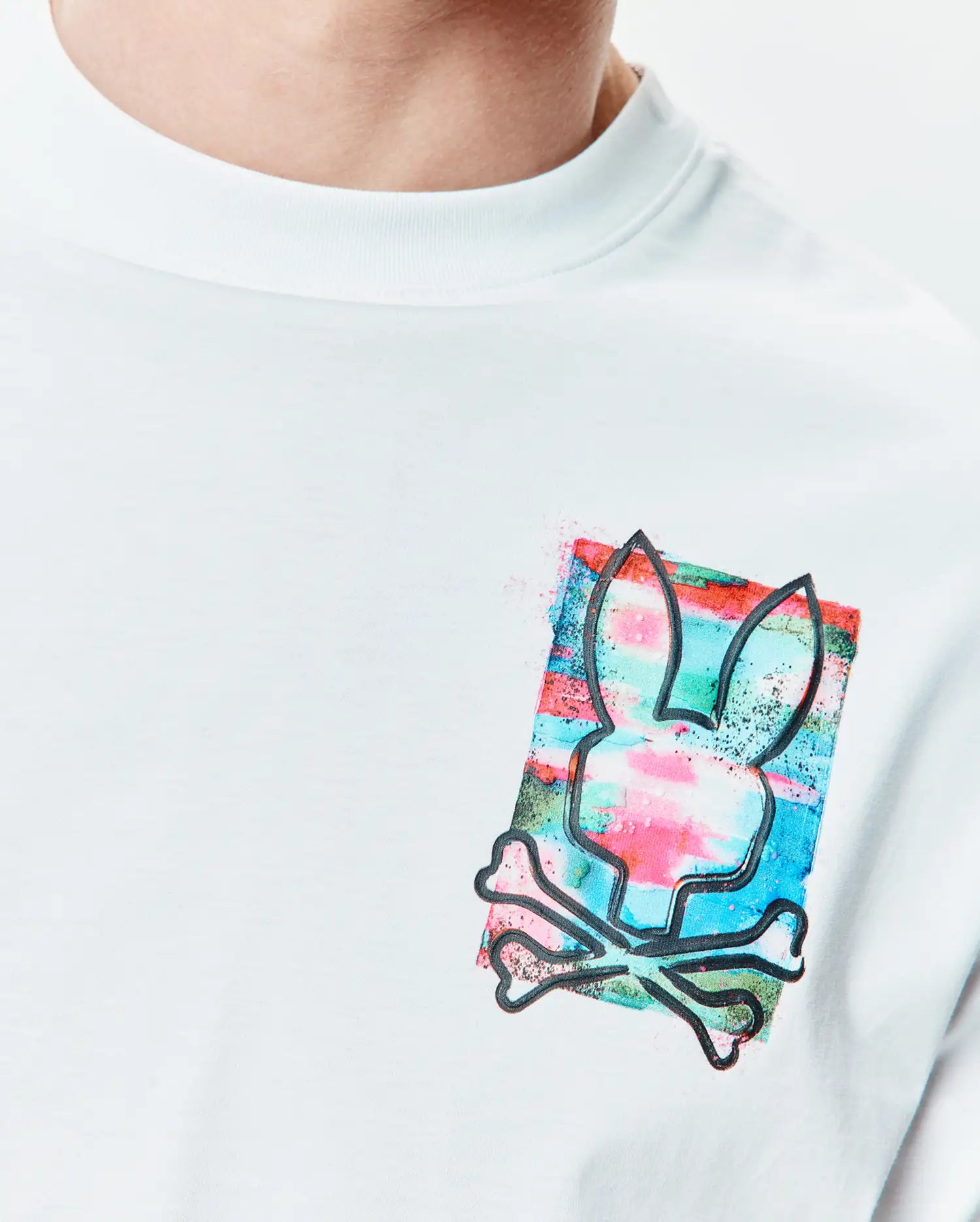 Psycho Bunny Men's Tees Isaac Oversized Tee maglietta bianca oversize