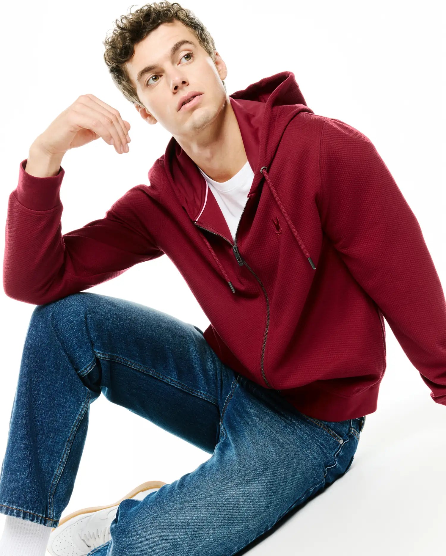 Psycho Bunny Men's Sweatshirts & Hoodies Marc Zip felpa con cappuccio rossa