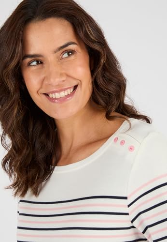 Damart Thermolactyl Maglietta a righe Interlock Maglietta 46-48 rosa marina