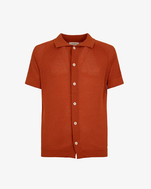 Markup Uomo Maglieria Camicia mezza manica traforata camicia uomo