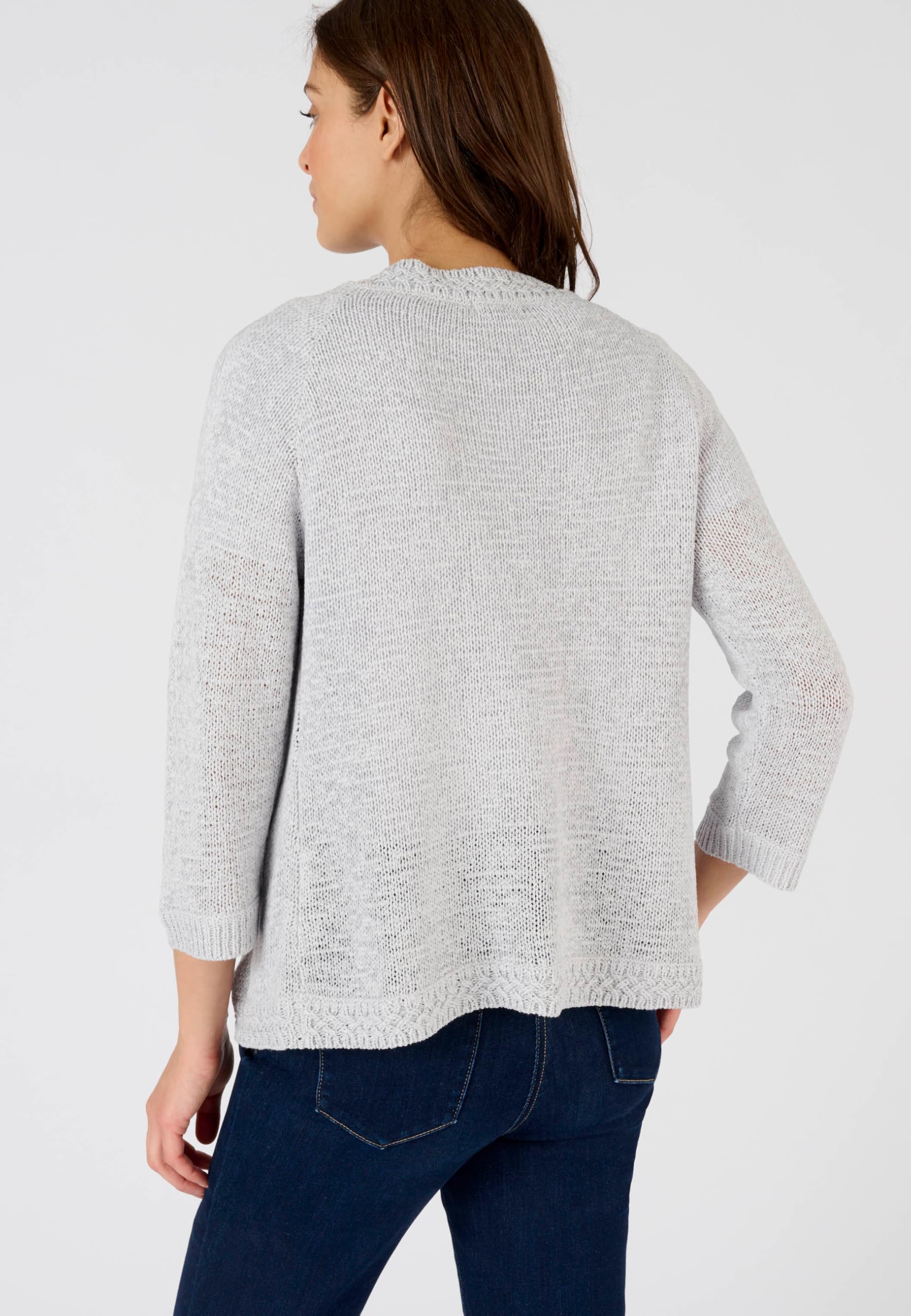 Damart Prêt-à-porter Gilet bolero Maglia Nastro Donna Grigio S maglia