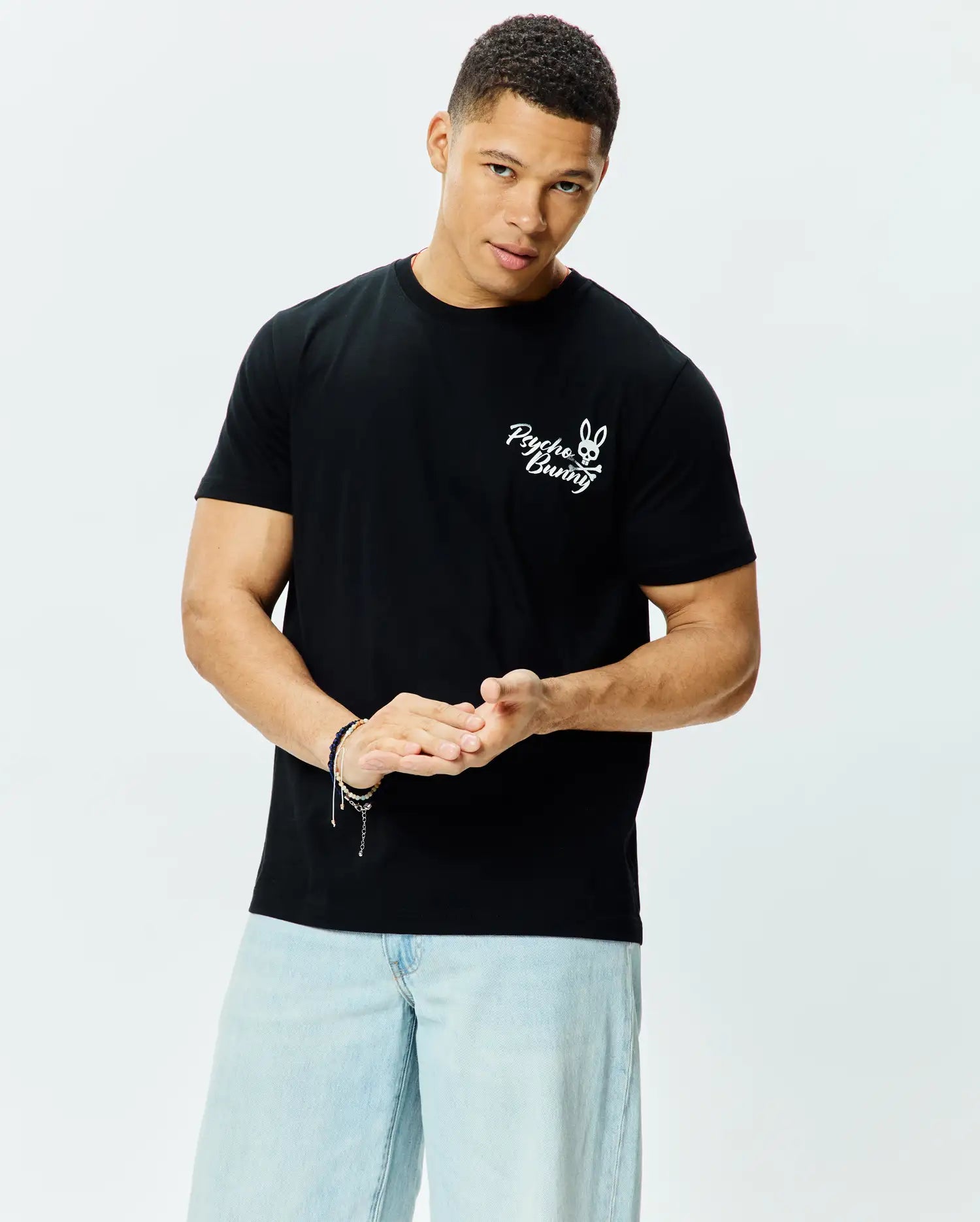 Psycho Bunny Men's Tees Colin Back Graphic Tee t-shirt nera