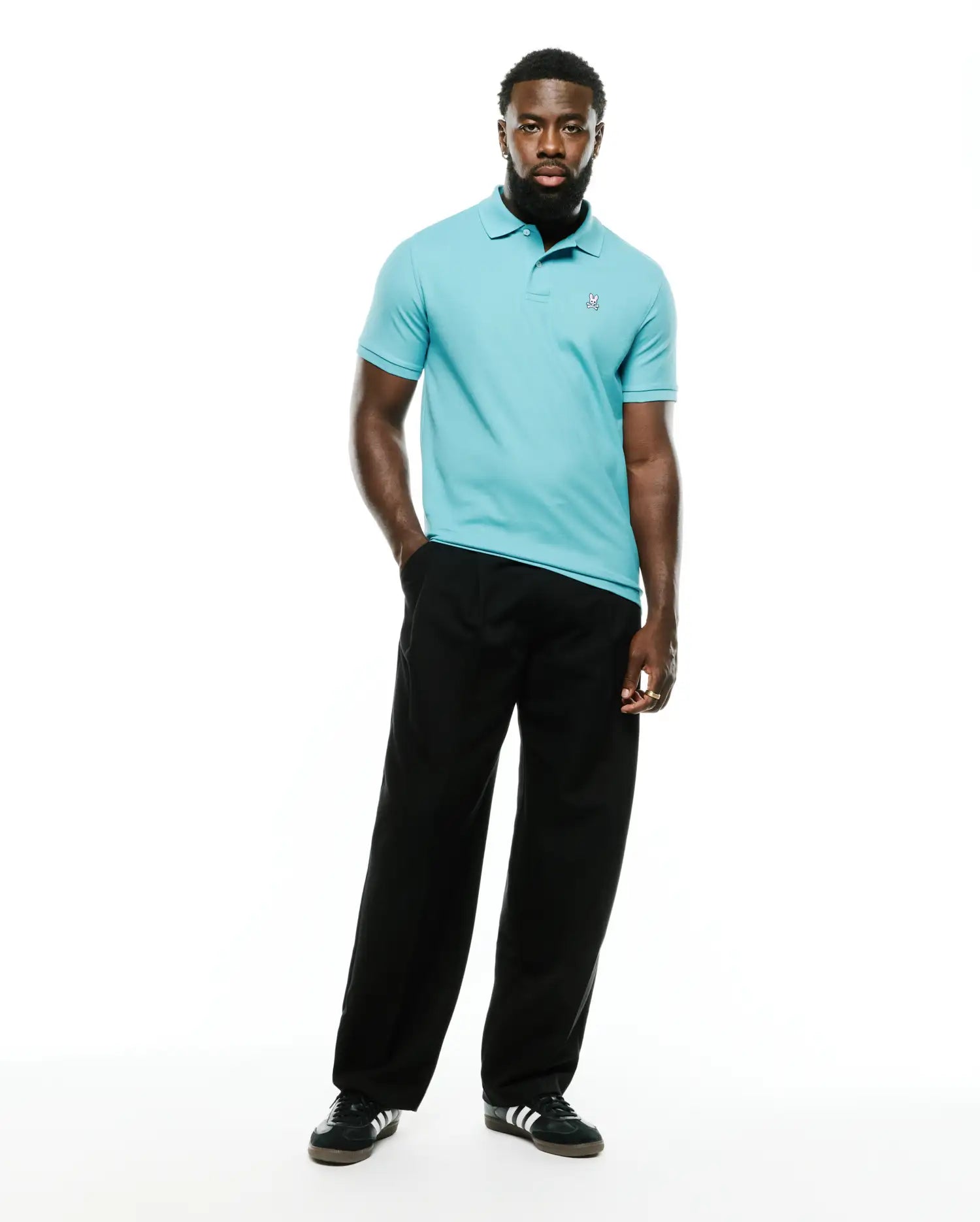 Psycho Bunny Men's Polos Men's Classic Pima Pique Polo polo blu cotone Pima