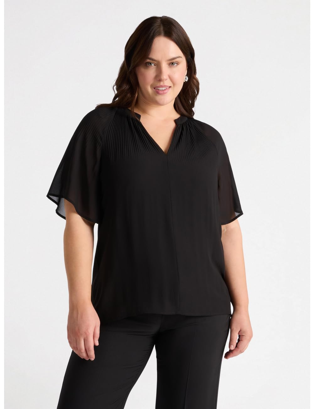 Fiorella Rubino Camicie e bluse Blusa Plissé, georgette con scollo a V