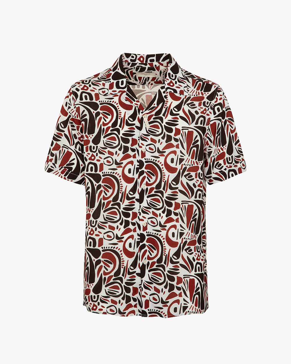 Markup Uomo Camicie Camicia in lino stampato collo riviera