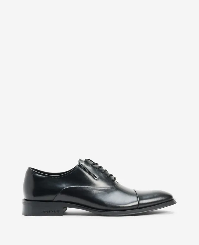 Kenneth Cole Reaction Lace Up Cap Toe Oxford scarpe nere in pelle