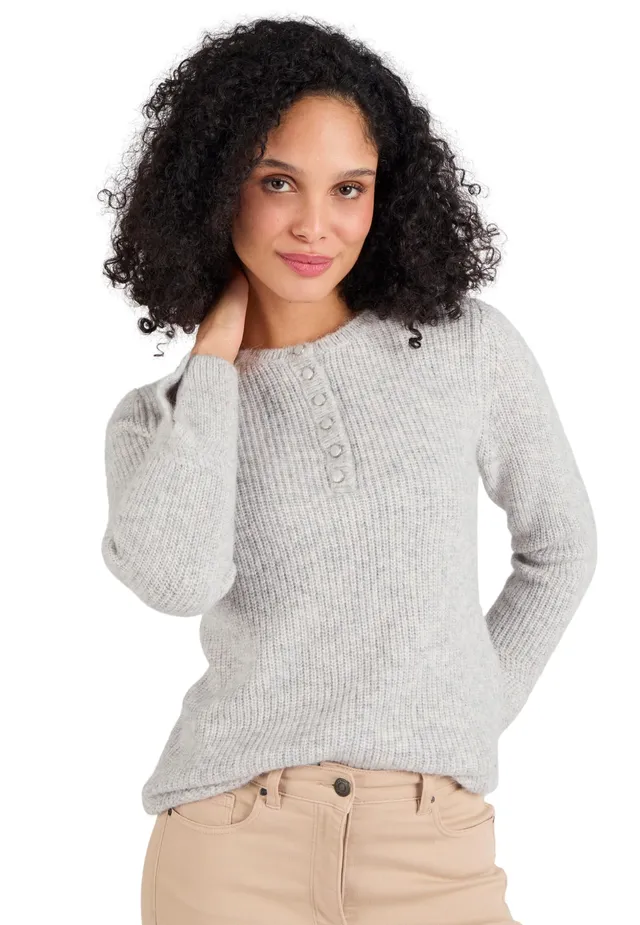 Damart Prêt-à-porter maglione grigio etere 38-40 con alpaca