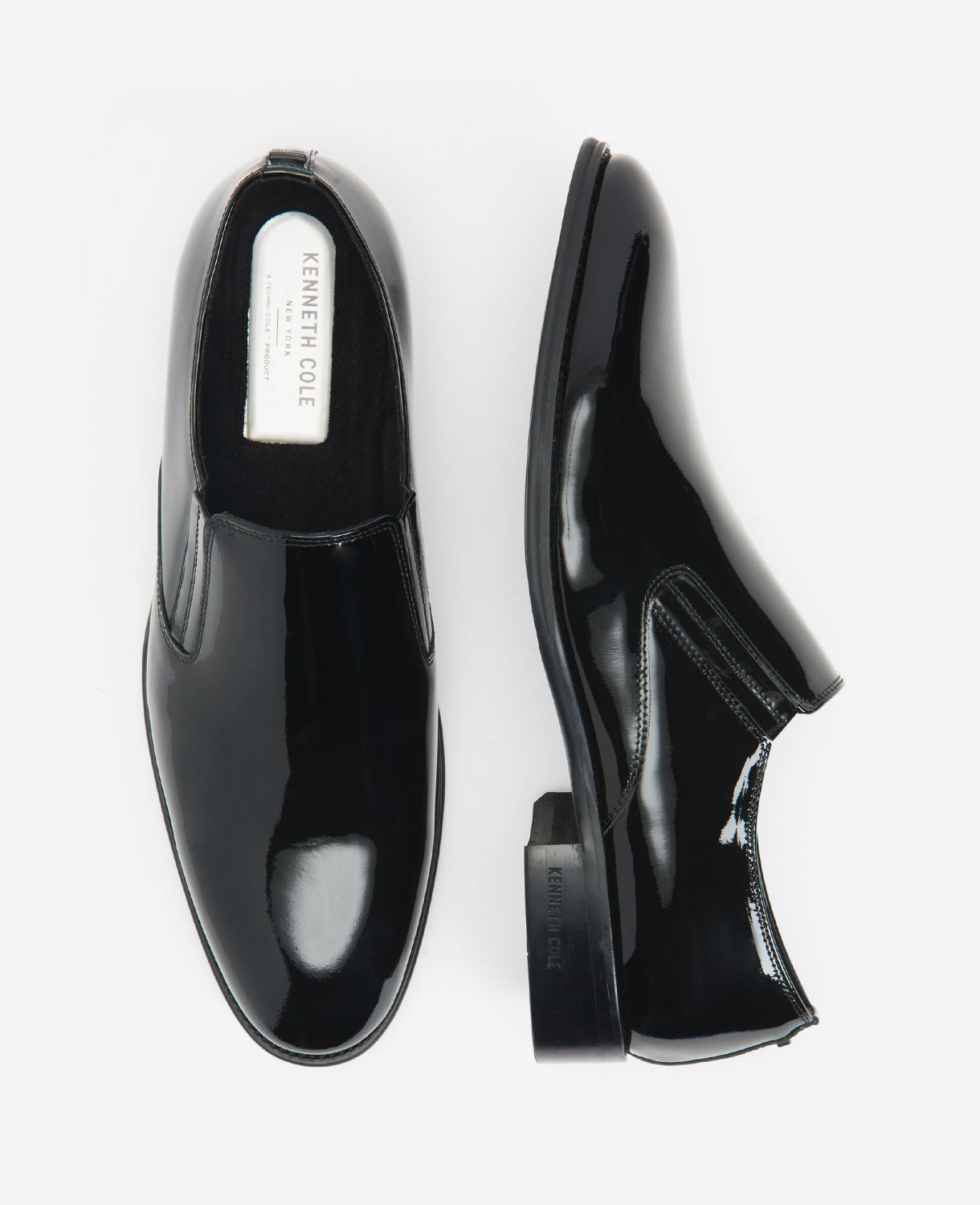 Kenneth Cole Reaction Shoes Tully Patent Slip-On Oxford scarpe nere