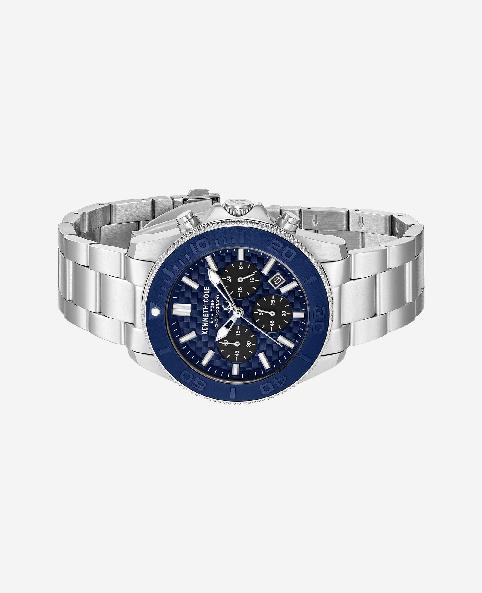 Kenneth Cole Reaction Chronograph Bracelet Watch orologio argento 5 ATM