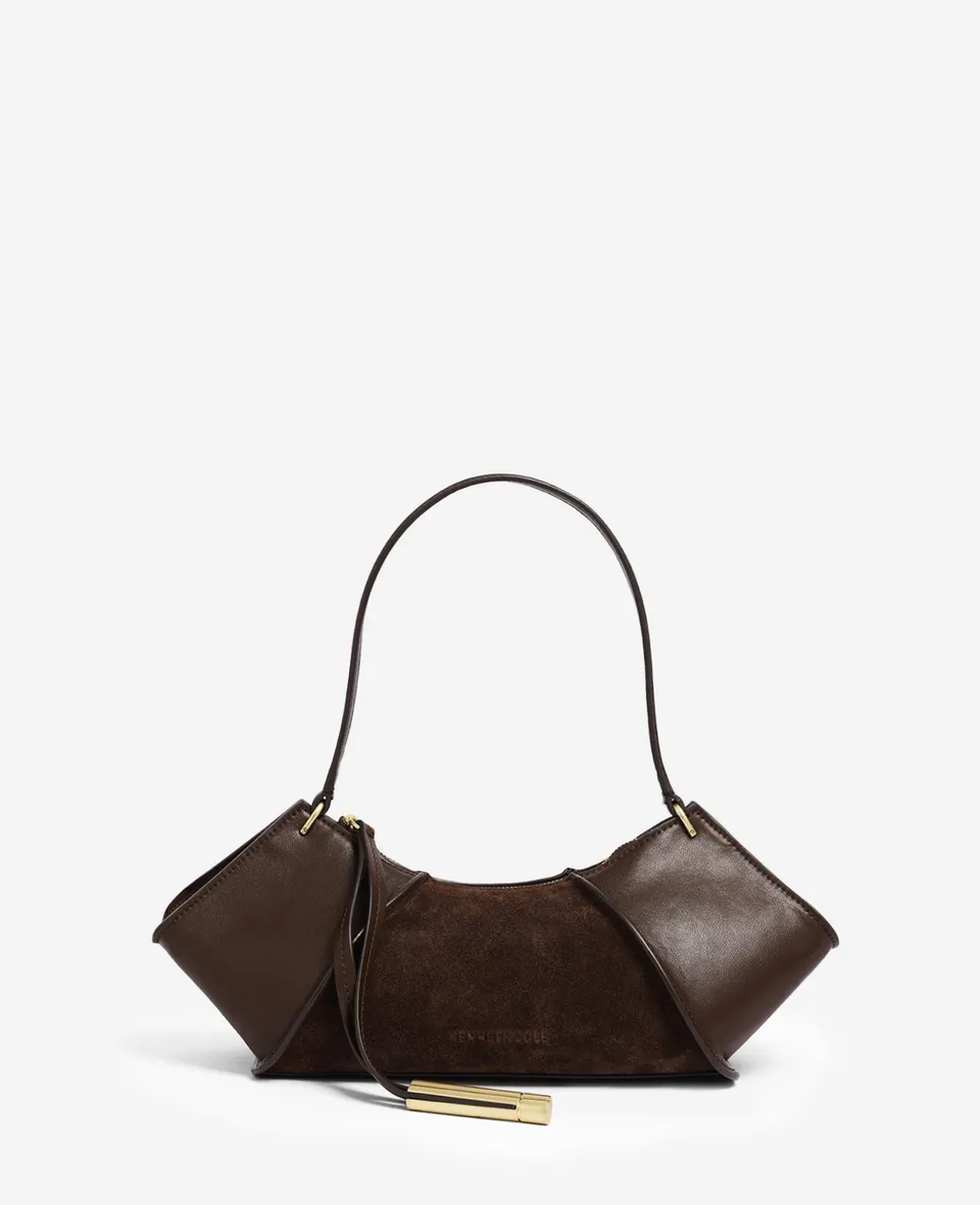 Kenneth Cole Reaction Bags Crosby Suede borsa a spalla cioccolato