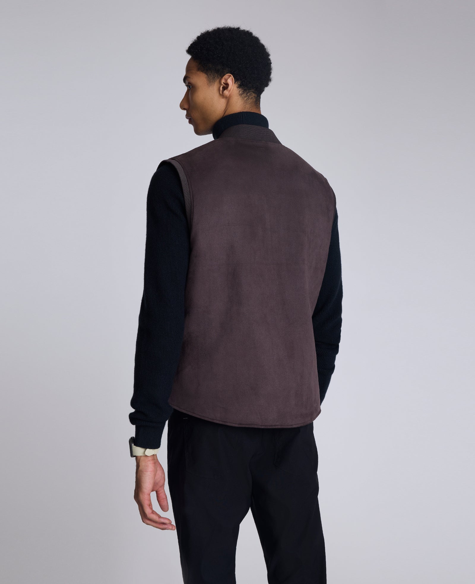 Kenneth Cole Reaction Reversible Vest gilet reversibile nero e marrone idrorepellente