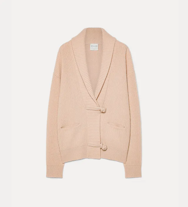Forte maglieria cardigan a coste lana e cashmere cashmere