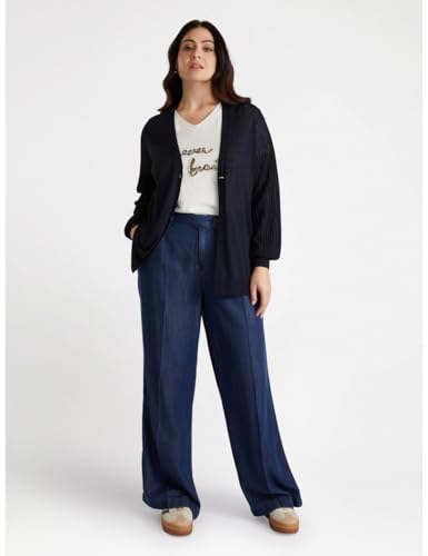 Fiorella Rubino Pantaloni Pantaloni Denim Wide Leg con Fibre in Tencel pantaloni taglia 46 Plus