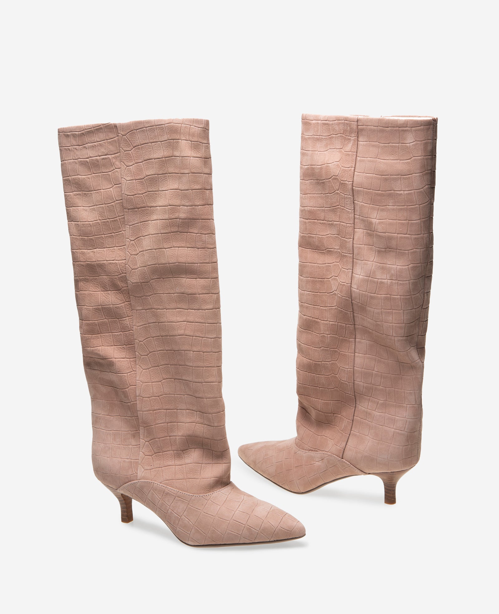 Kenneth Cole Reaction Shoes Brisbane Croco Suede Tall Shaft Boot stivale taupe