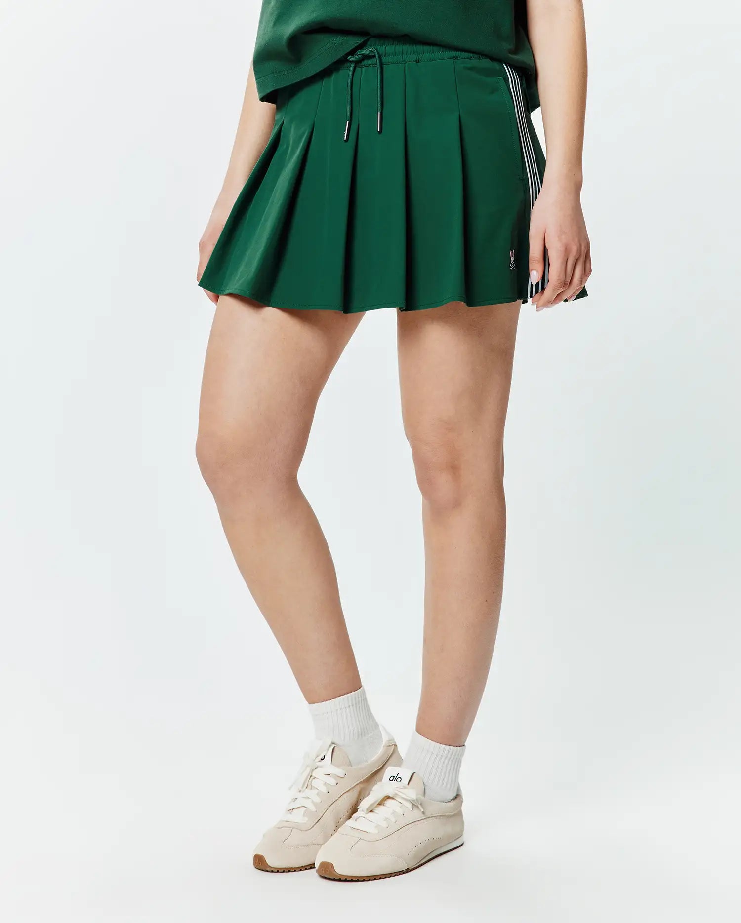 Psycho Bunny Women's Bottoms Cecilia Pleated Skort gonna pantaloncino verde scuro