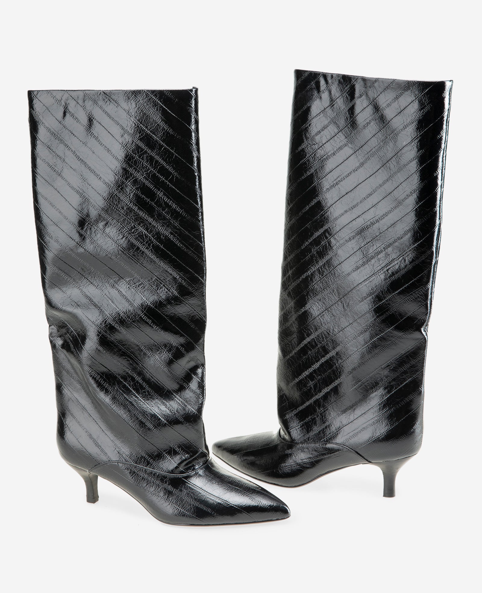 Kenneth Cole Reaction Shoes Brisbane Embossed Eel Tall Shaft Boot stivali neri
