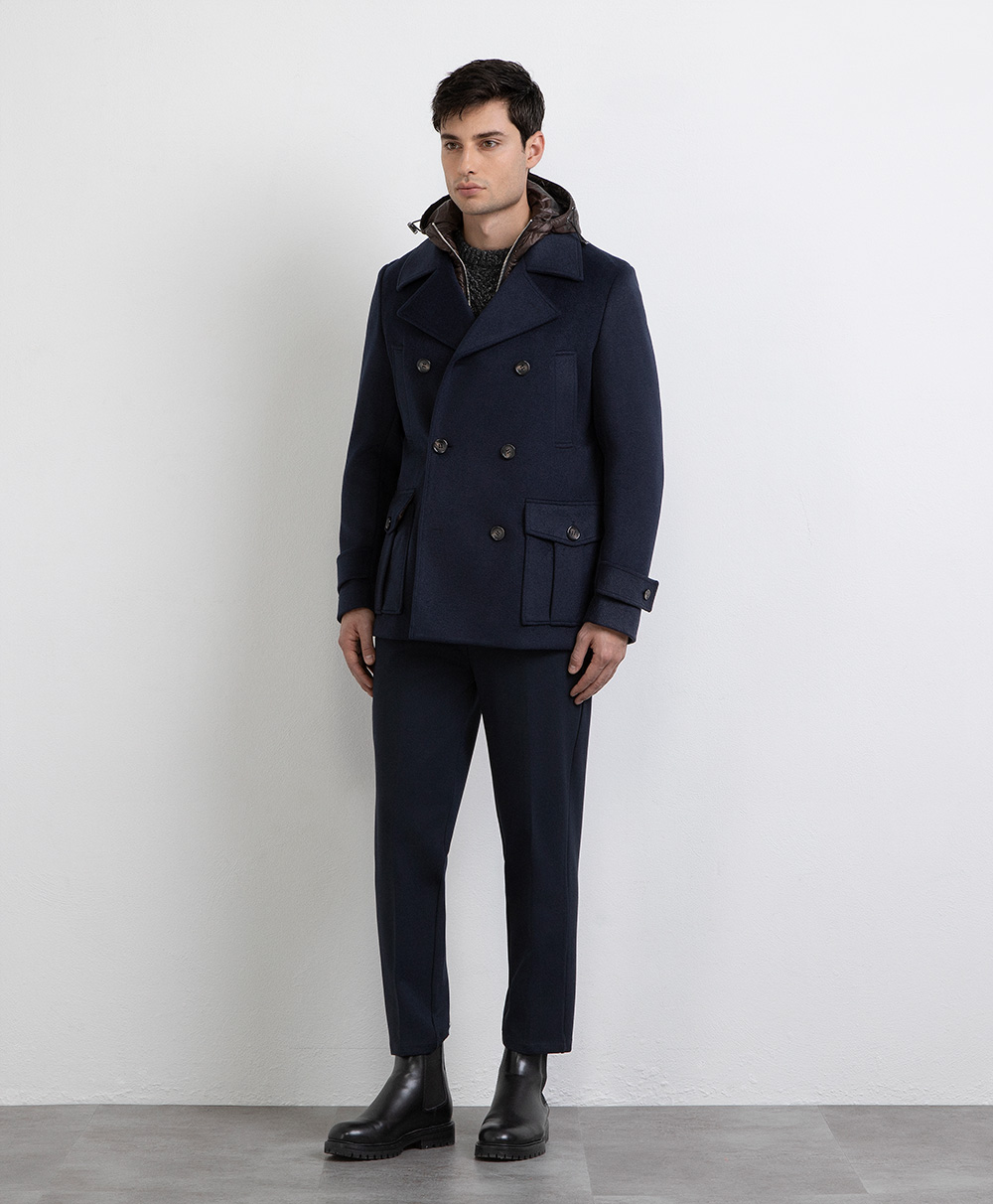 Markup Uomo Cappotti Peacoat panno double con pettorina cappotto
