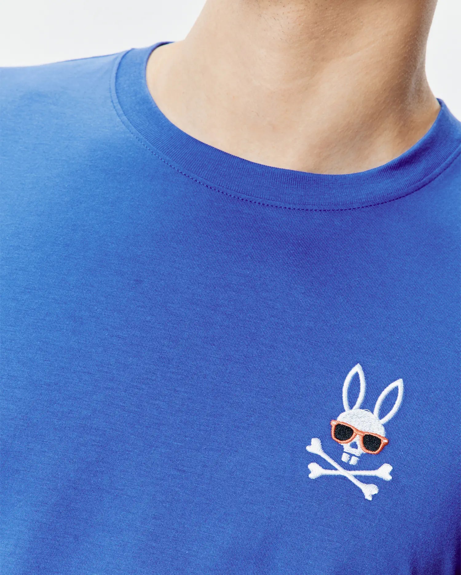 Psycho Bunny Men's Tees Sunny Chest Graphic Tee MT0200278 T-shirt blu ricamata