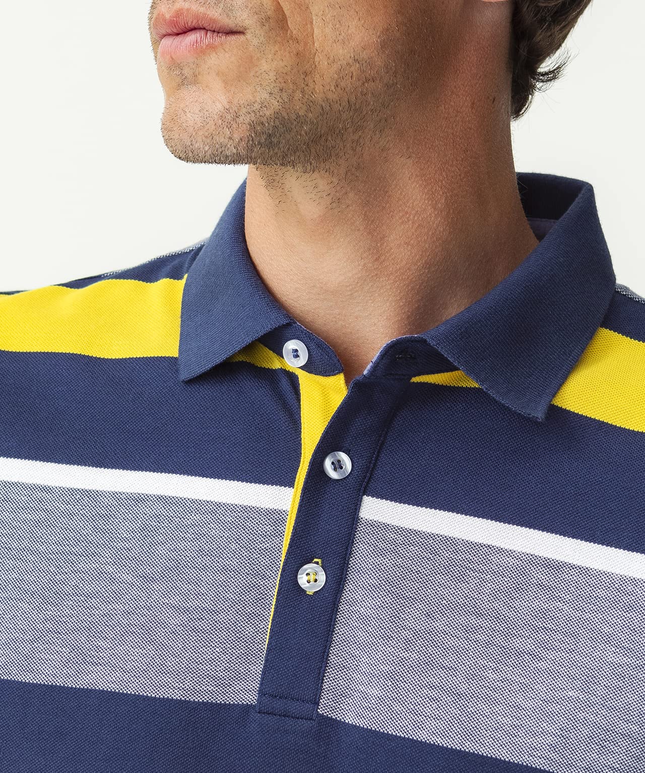 Damart Prêt-à-porter polo a maglia trapuntata a righe in cotone
