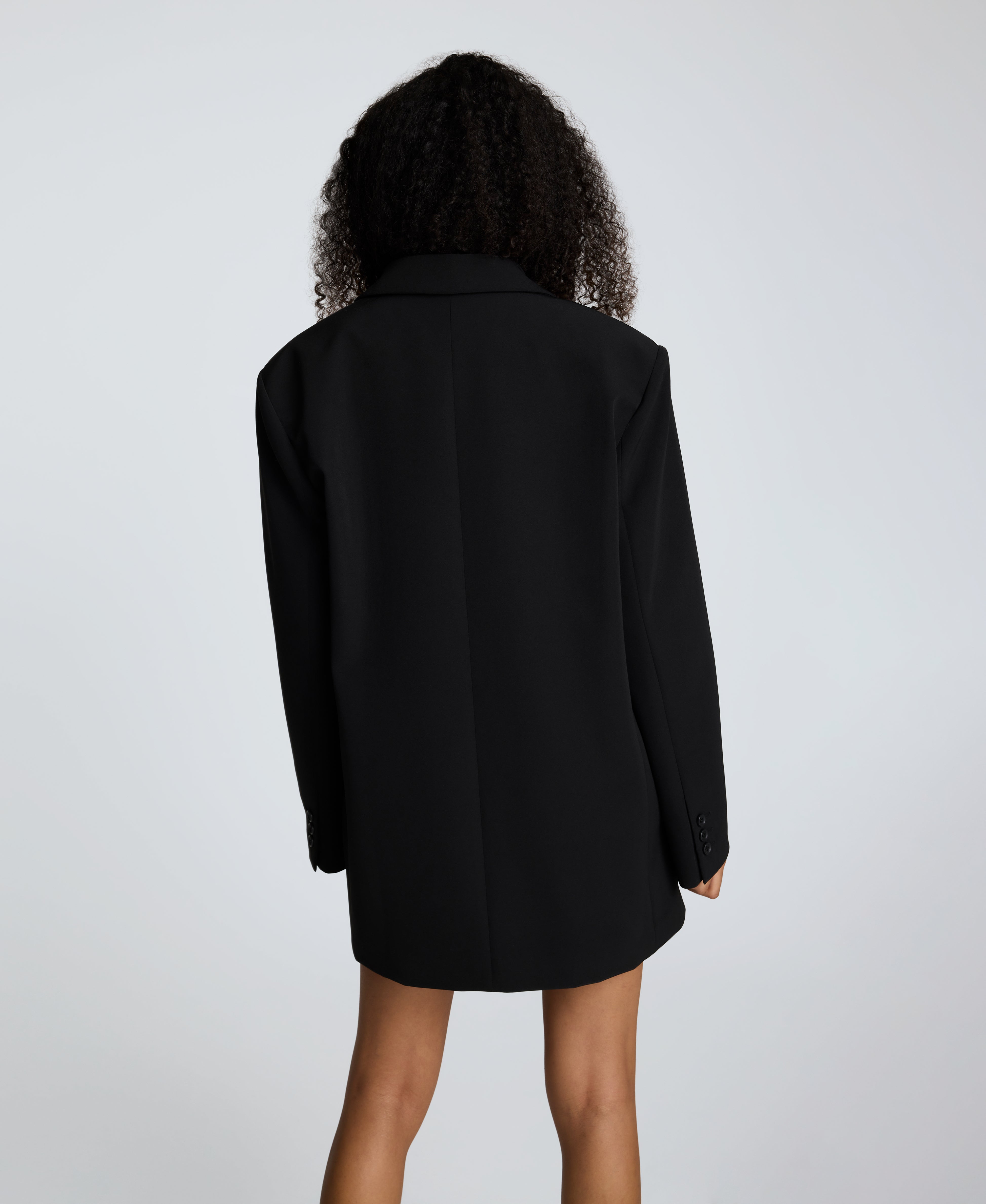 Kenneth Cole Reaction Clothing Luxe Twill Two Button Boyfriend Jacket giacca nera