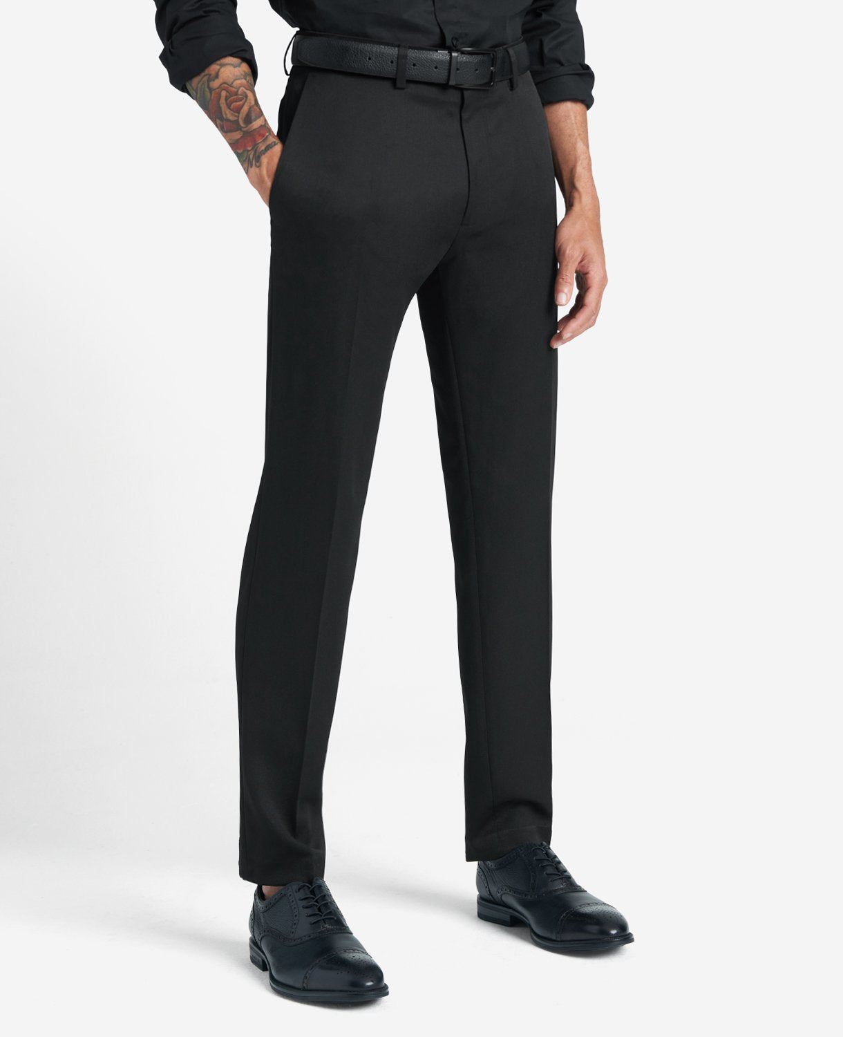 Kenneth Cole Reaction Clothing Slim-Fit Stretch Dress Pant pantaloni neri