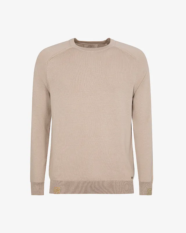 Markup Uomo Maglieria Girocollo manica lunga tinto capo stone wash