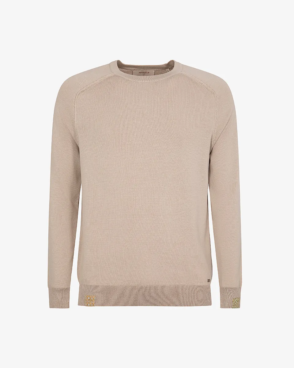 Markup Uomo Maglieria Girocollo manica lunga tinto capo stone wash