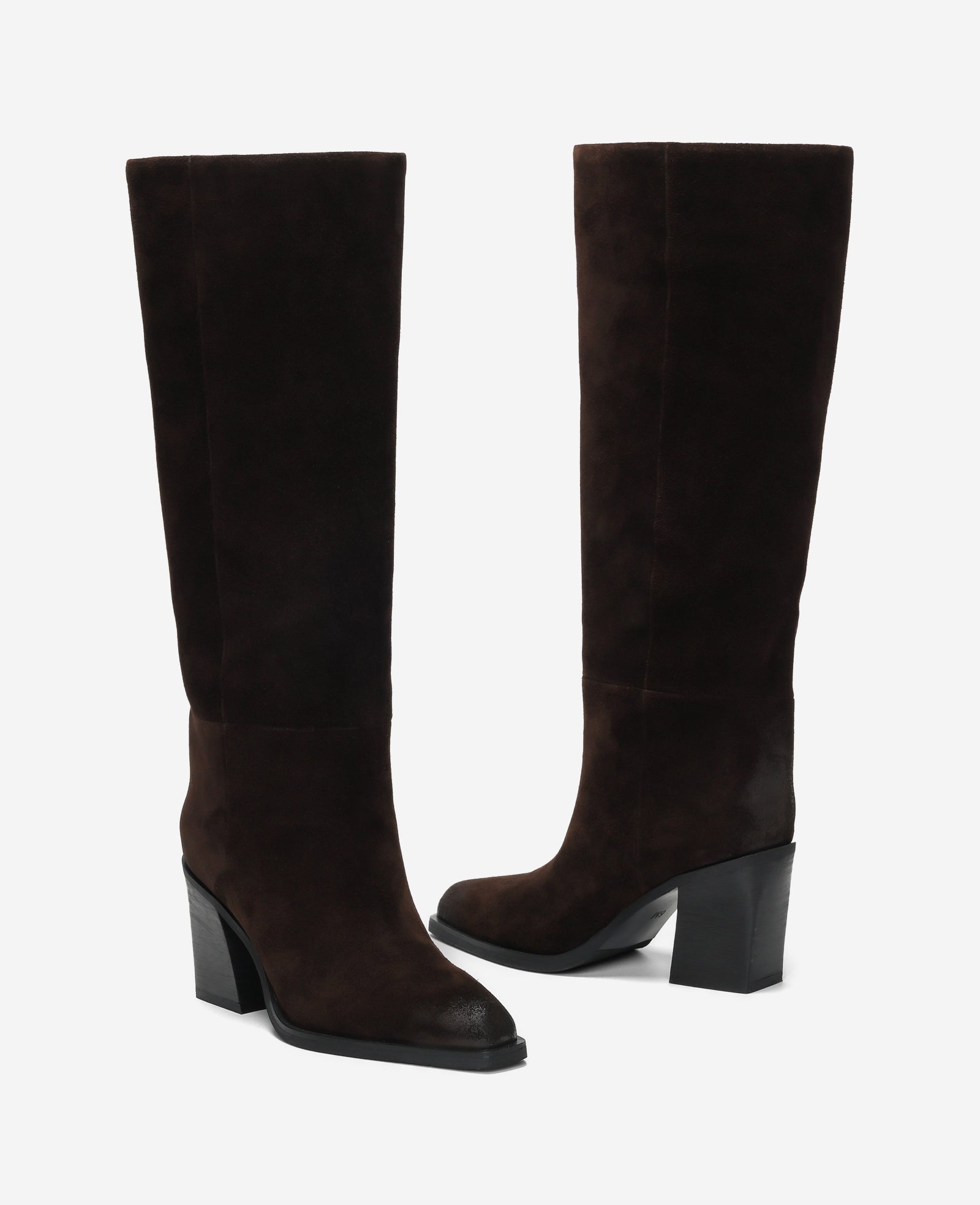 Kenneth Cole Reaction Jackson Croco Embossed Nubuck stivali marrone cioccolato in pelle