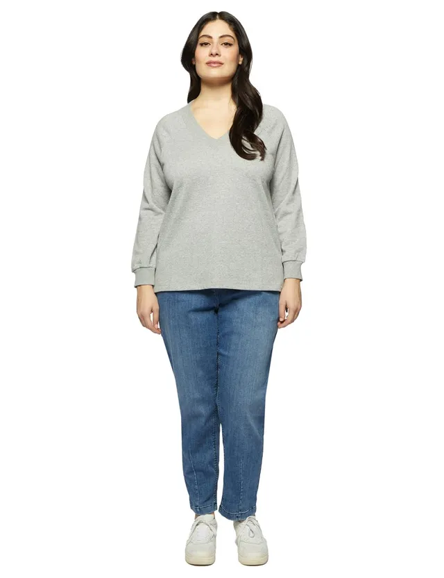 Fiorella Rubino Lurex Sweatshirt with V-Neck felpa XS Plus
