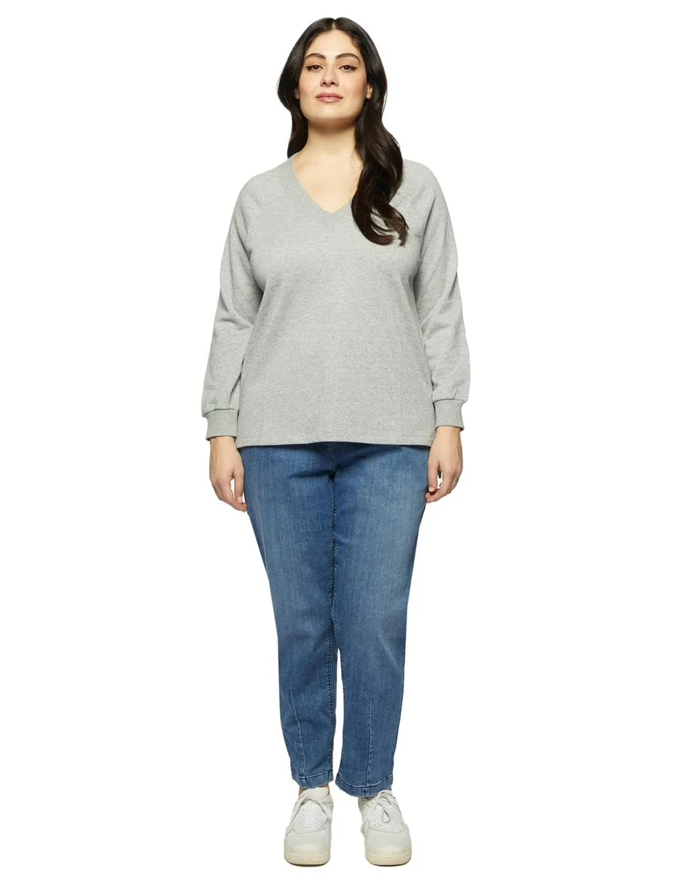 Fiorella Rubino Lurex Sweatshirt with V-Neck felpa XS Plus