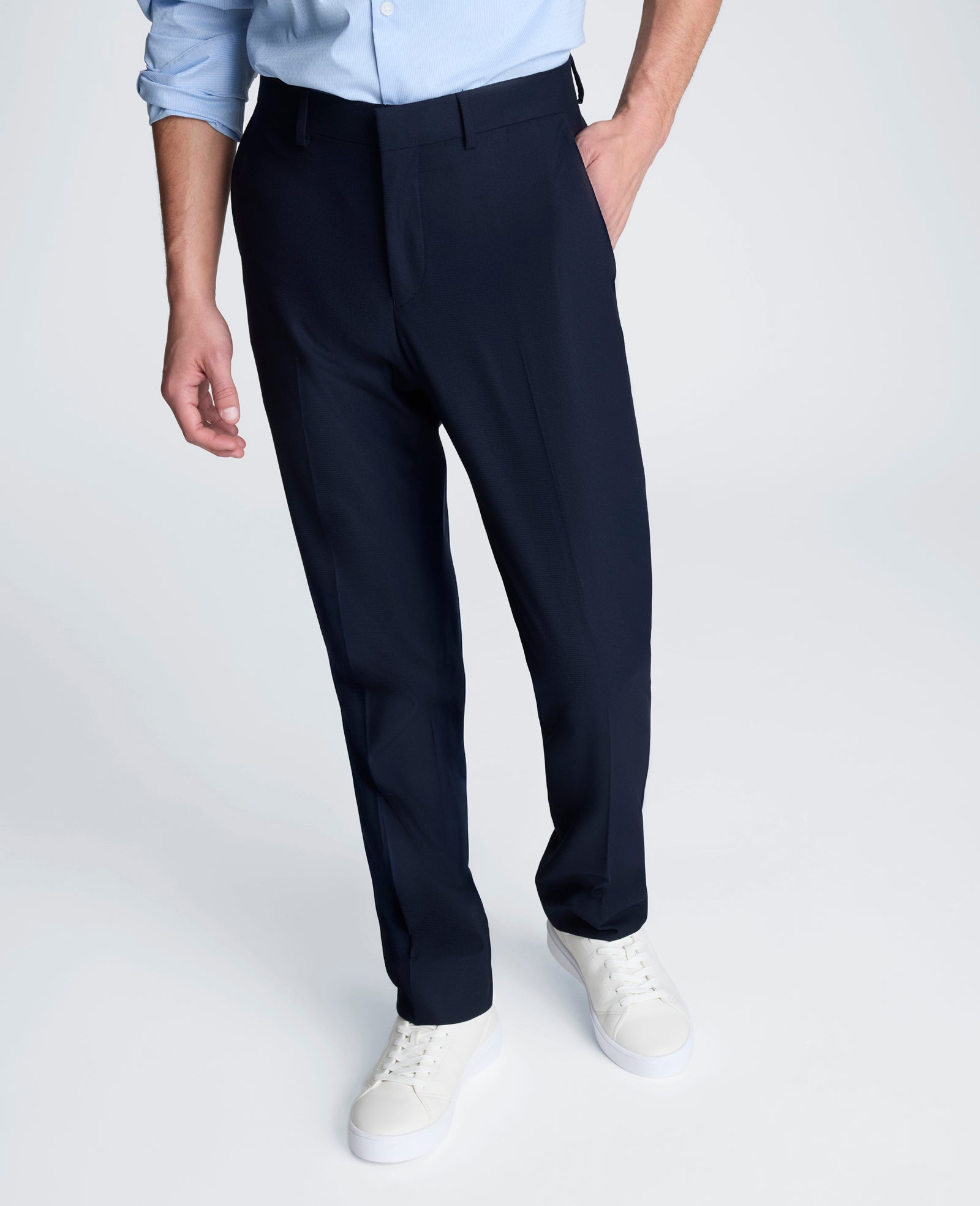 Kenneth Cole Reaction Clothing Stretch Suit Separate Pant pantaloni navy elasticizzati
