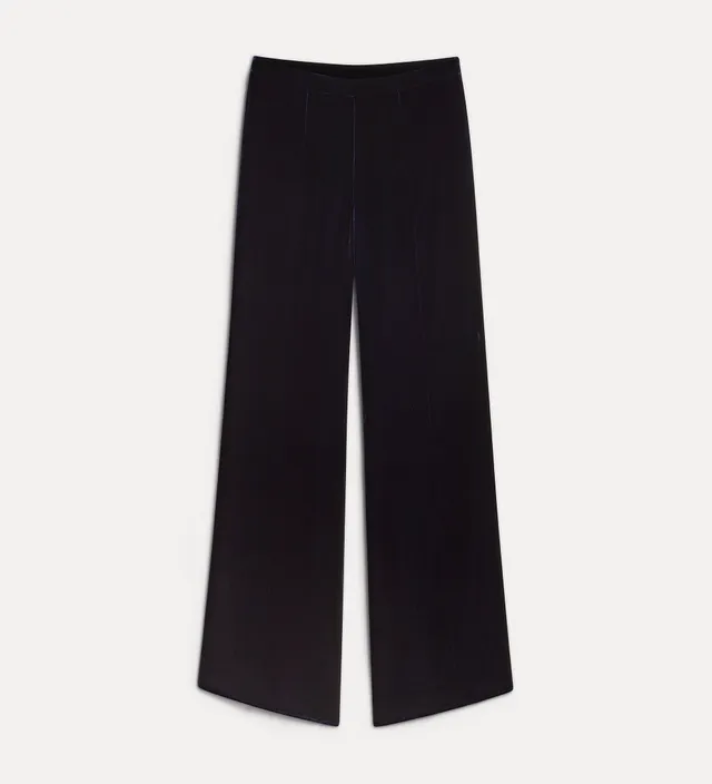 Forte Pantaloni in velluto di viscosa e seta nero