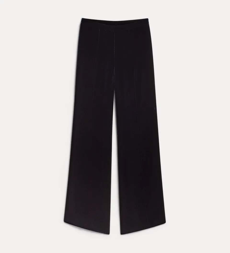 Forte Pantaloni in velluto di viscosa e seta nero