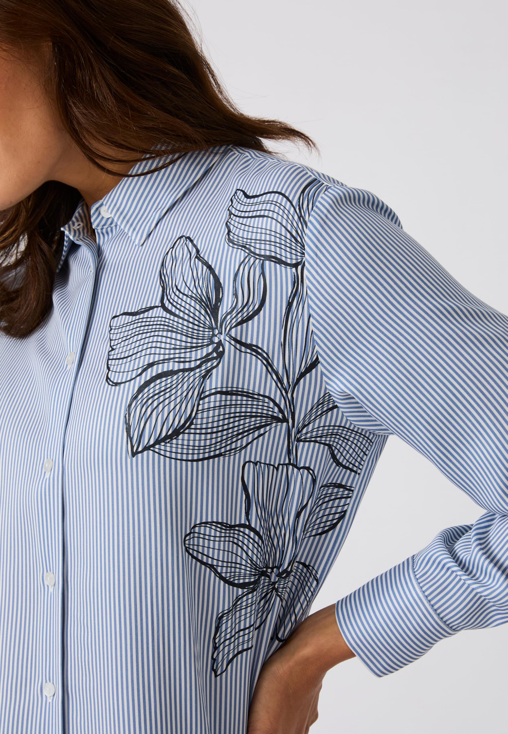 Damart Prêt-à-porter Blusa a righe blu in viscosa EcoVero