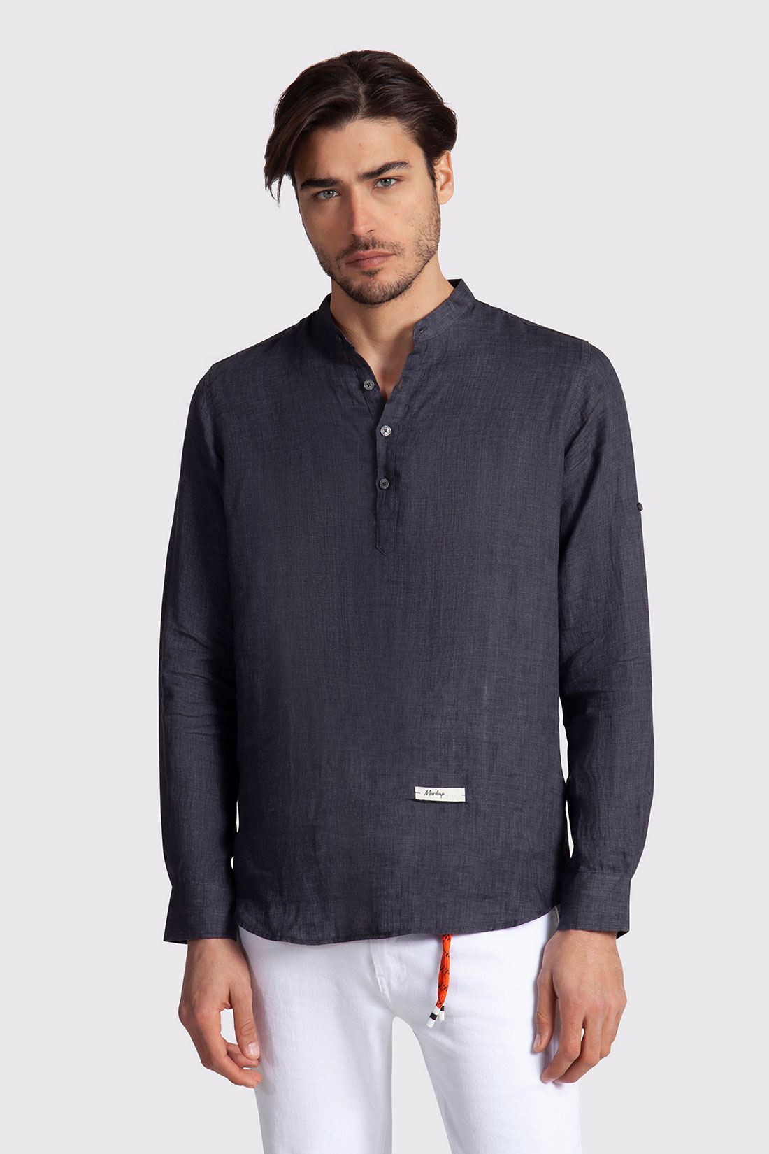 Markup Uomo Camicie Camicia coreana lino delavé