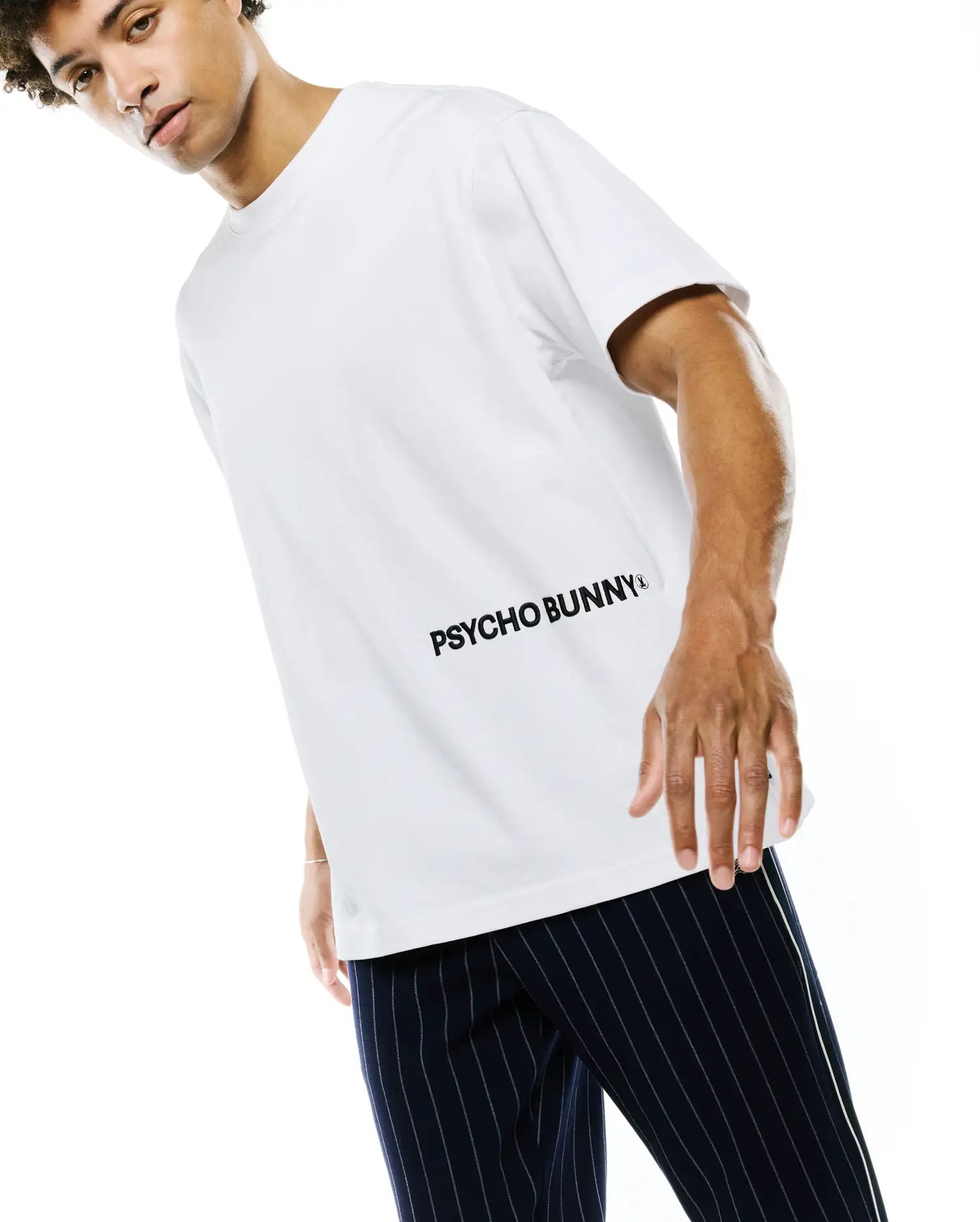 Psycho Bunny Men's Tees Haiden Oversized Tee MT0200355 T-shirt bianca cotone Pima