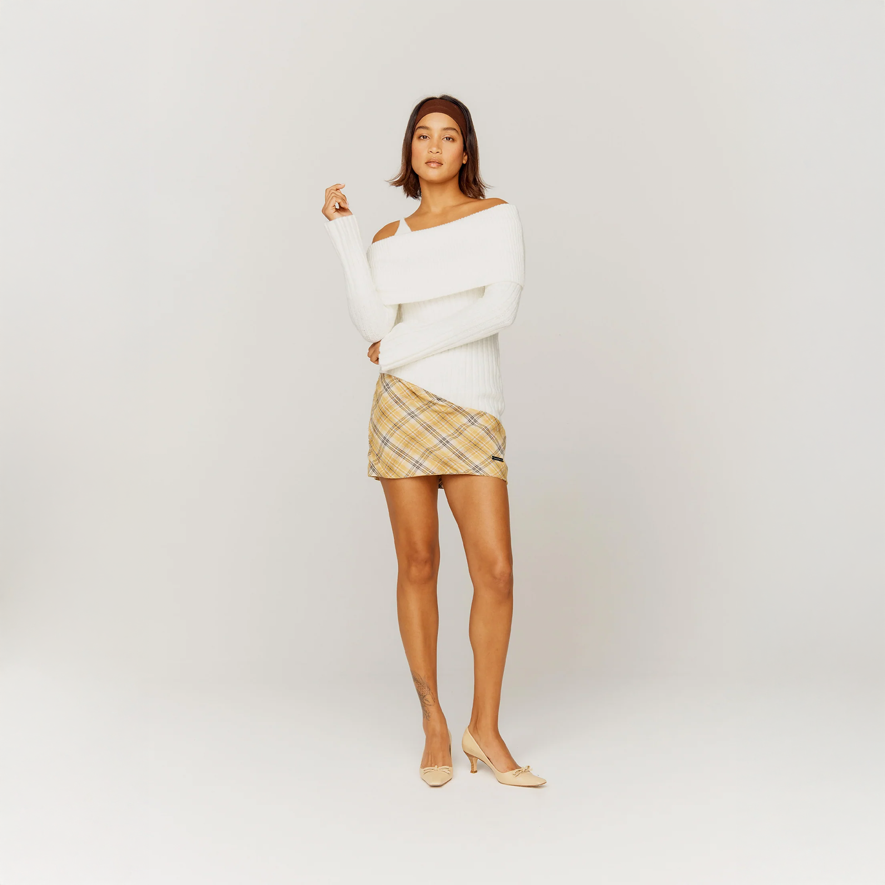 House Of Sunny Women's Knitwear Chunky Rib Top top a coste maniche svasate