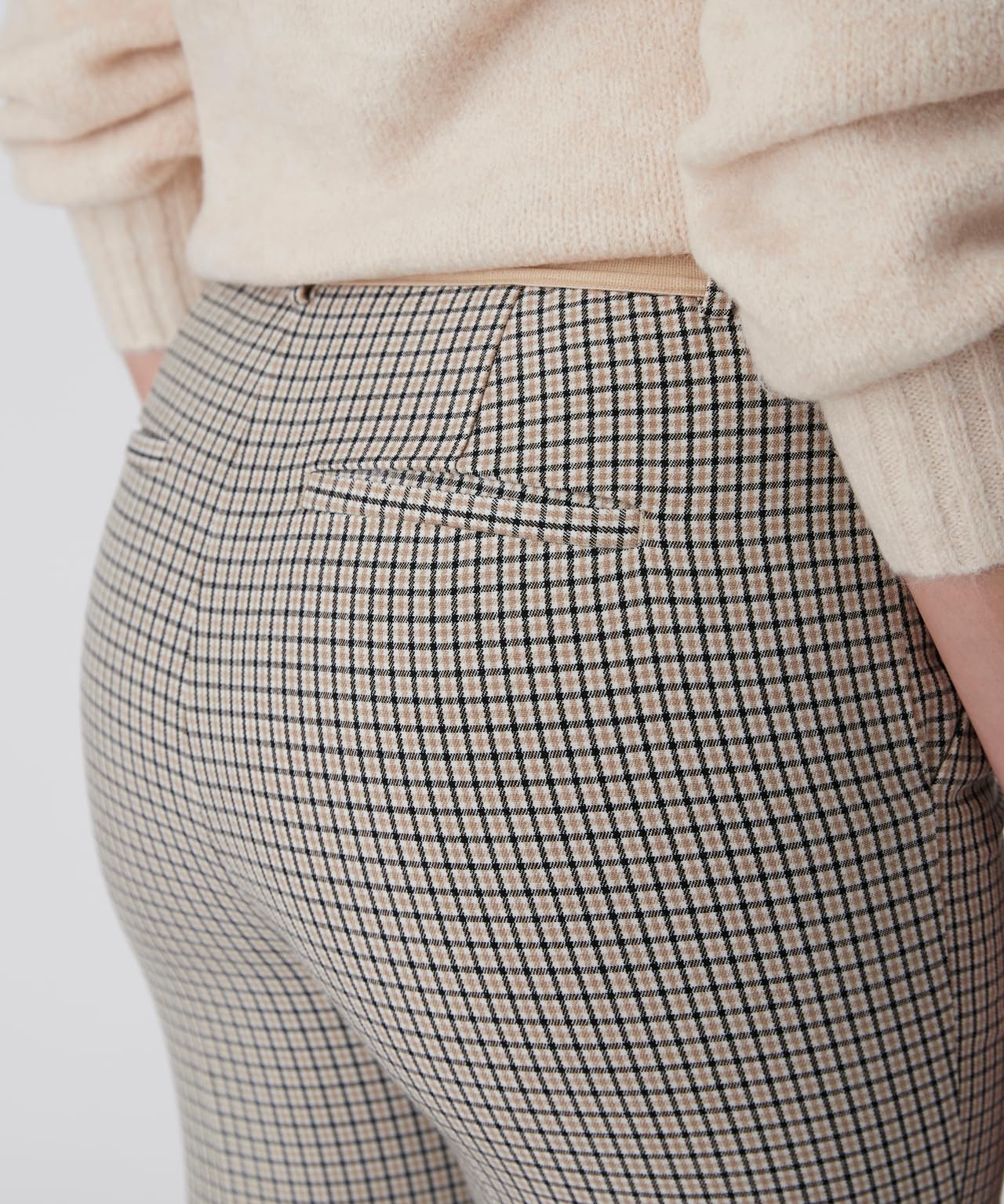 Damart Prêt-à-porter Pantaloni 7/8 Bi-Stretch da donna aderenti beige melange