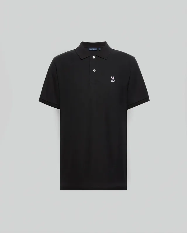 Psycho Bunny Men's Polos Classic Pique Polo Shirt B6K001ARPC polo nera