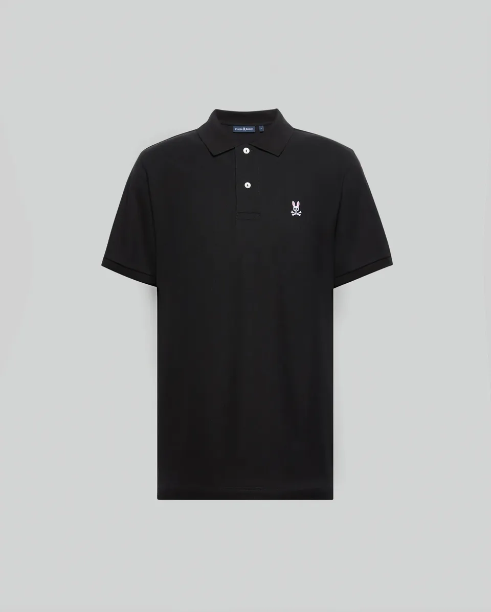 Psycho Bunny Men's Polos Classic Pique Polo Shirt B6K001ARPC polo nera