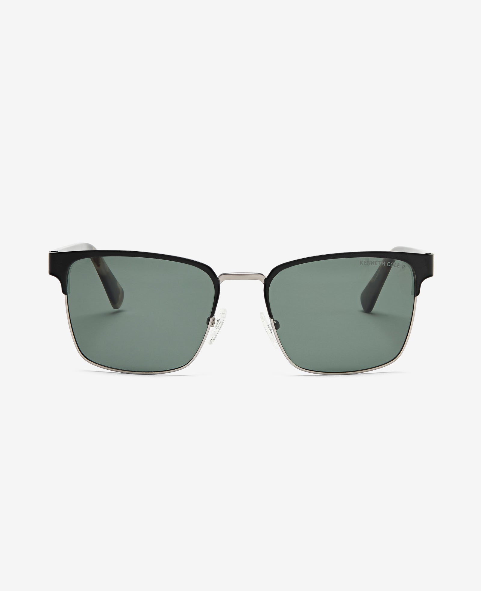Kenneth Cole Reaction Square Metal Sunglasses occhiali da sole neri polarizzati