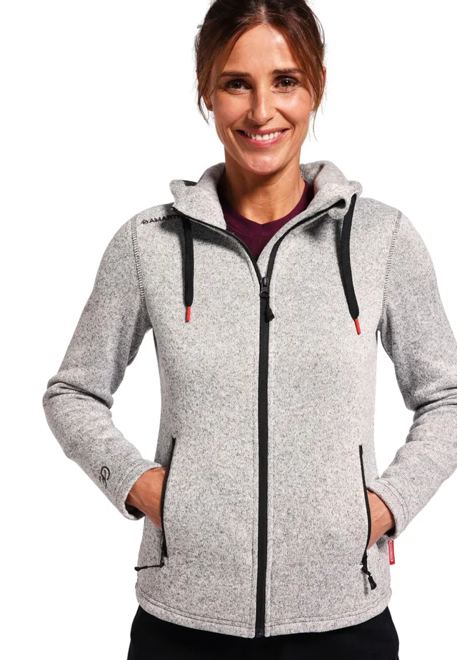 Damart Thermolactyl Giacca in pile donna con cappuccio grigia XS calda