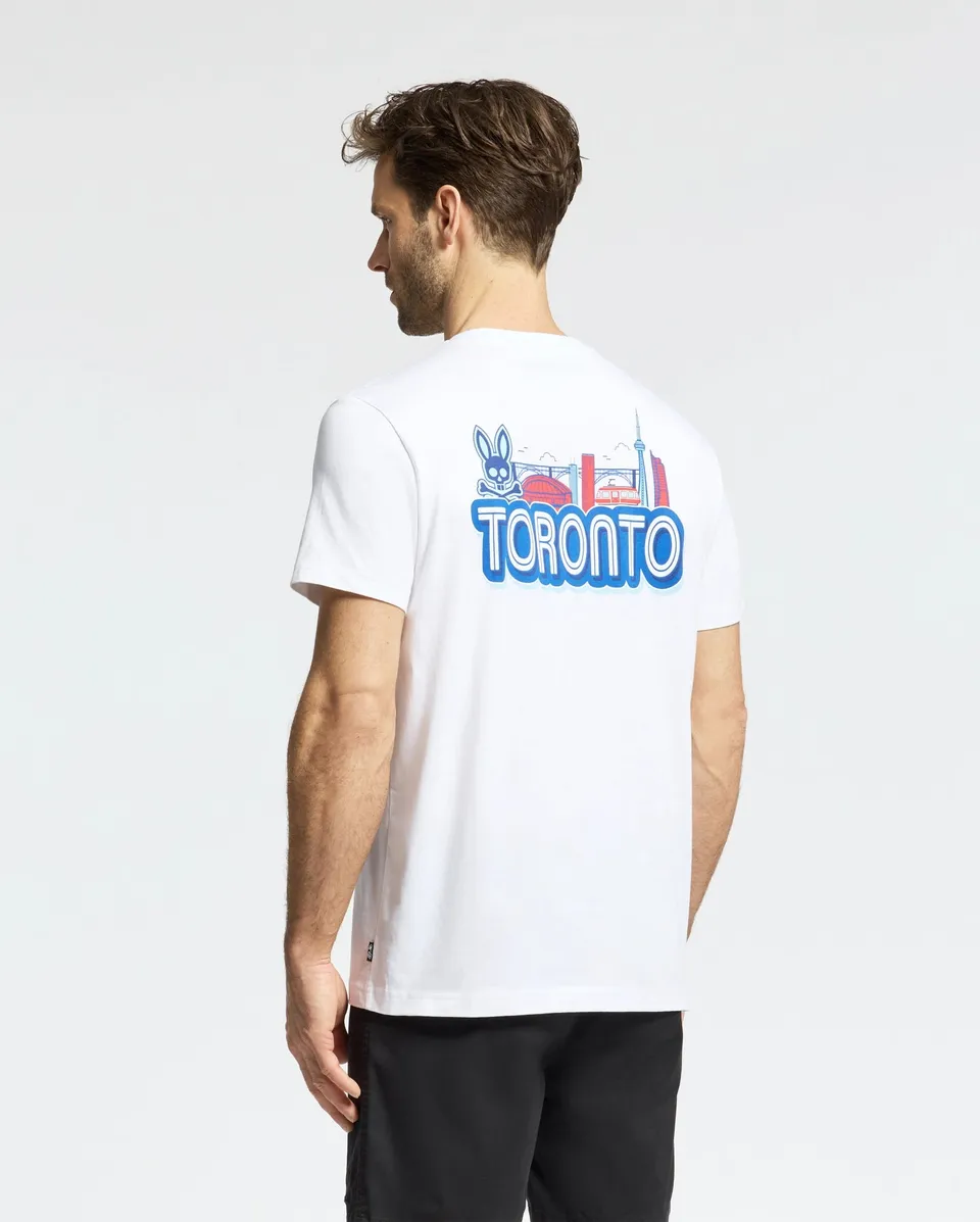 Psycho Bunny Men's Tees Toronto Tee maglietta bianca