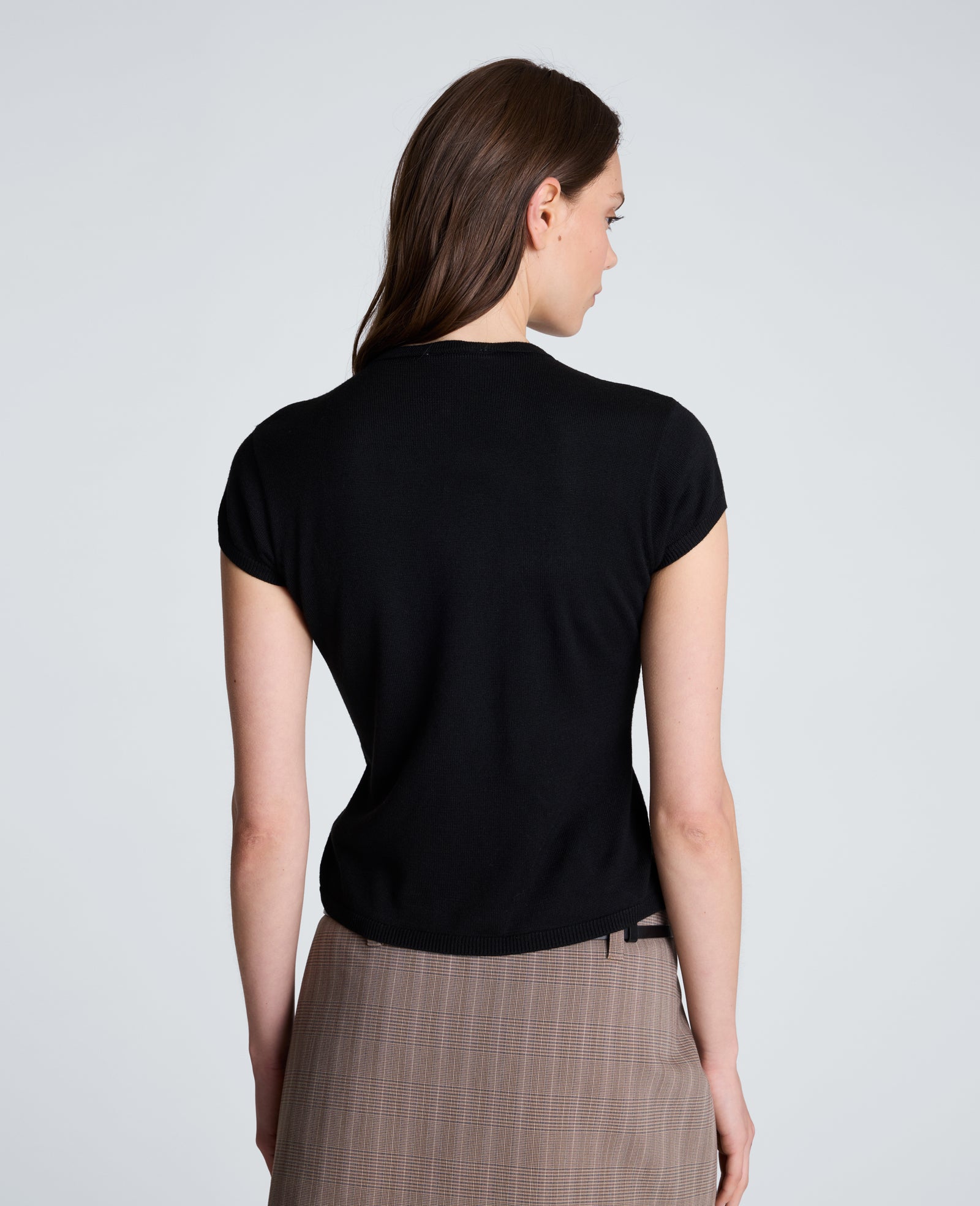 Kenneth Cole Reaction Clothing Mock Cardigan with Buttons cardigan nero maniche corte