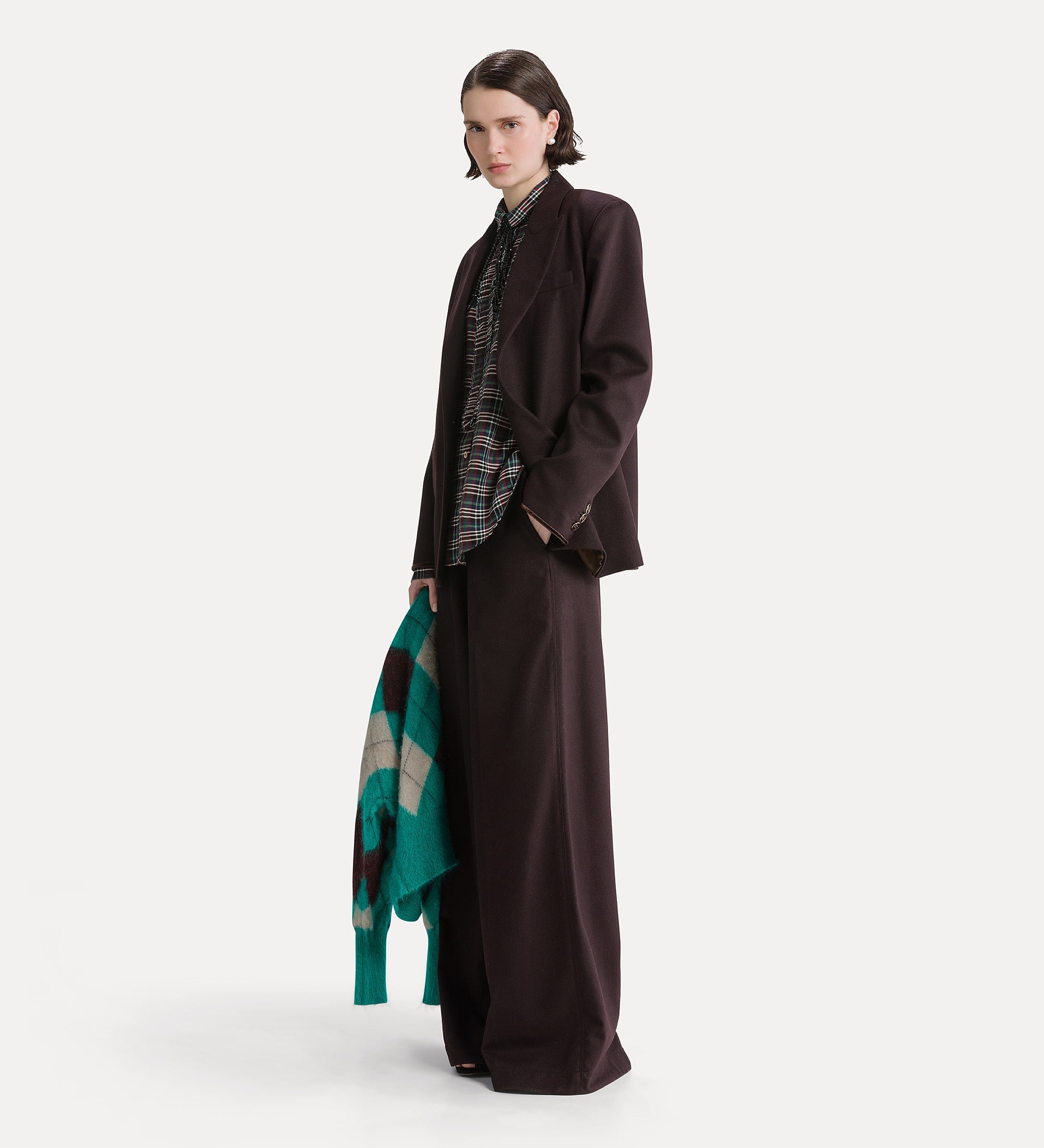Forte giacche Wool-blend cloth oversized jacket giacca marrone in lana